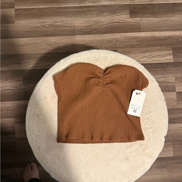 Billabong Women's Tan Ribbed Crop Top size large - Picture 2 of 7